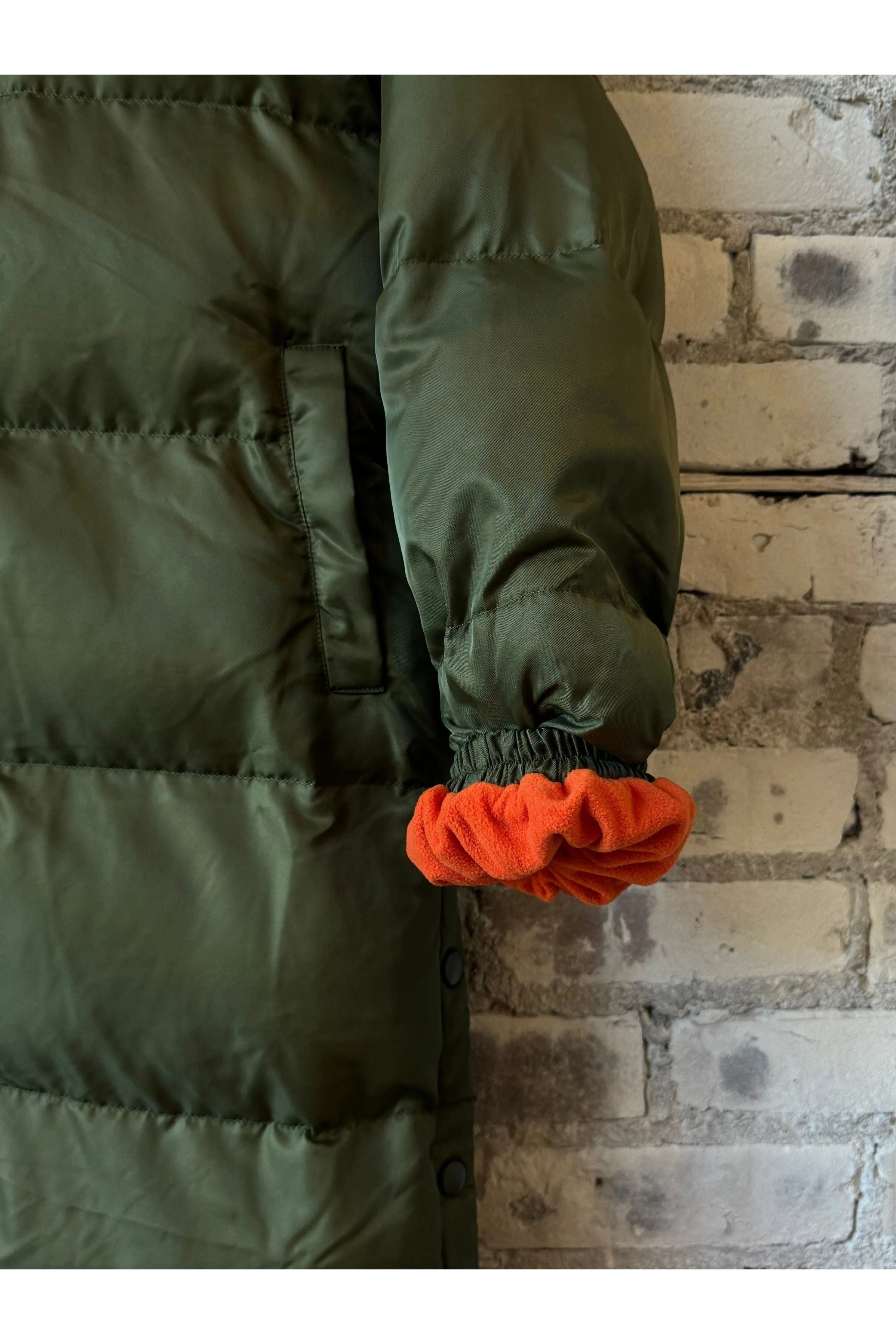 06 Long Puffer - Military/Orange