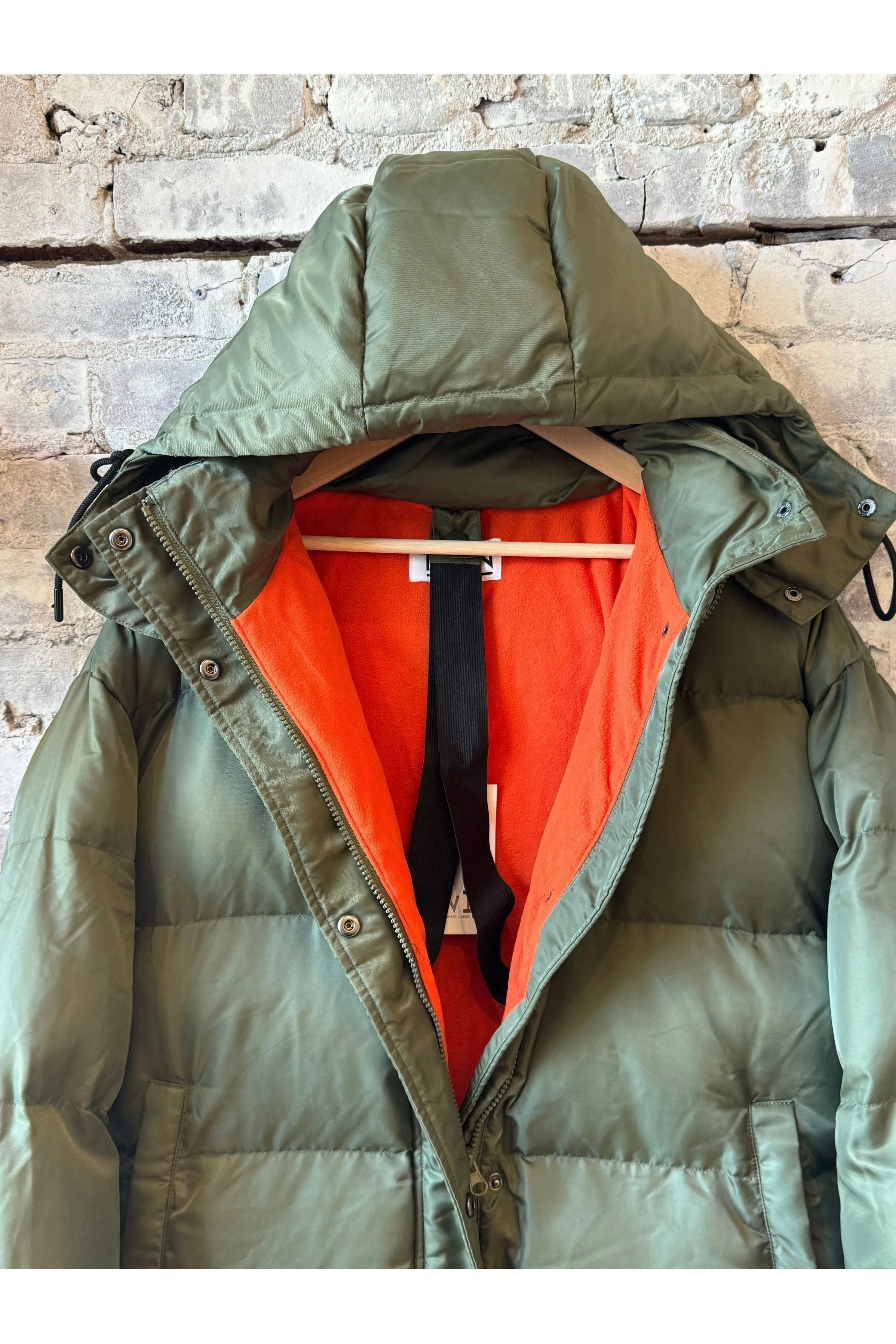 06 Long Puffer - Military/Orange