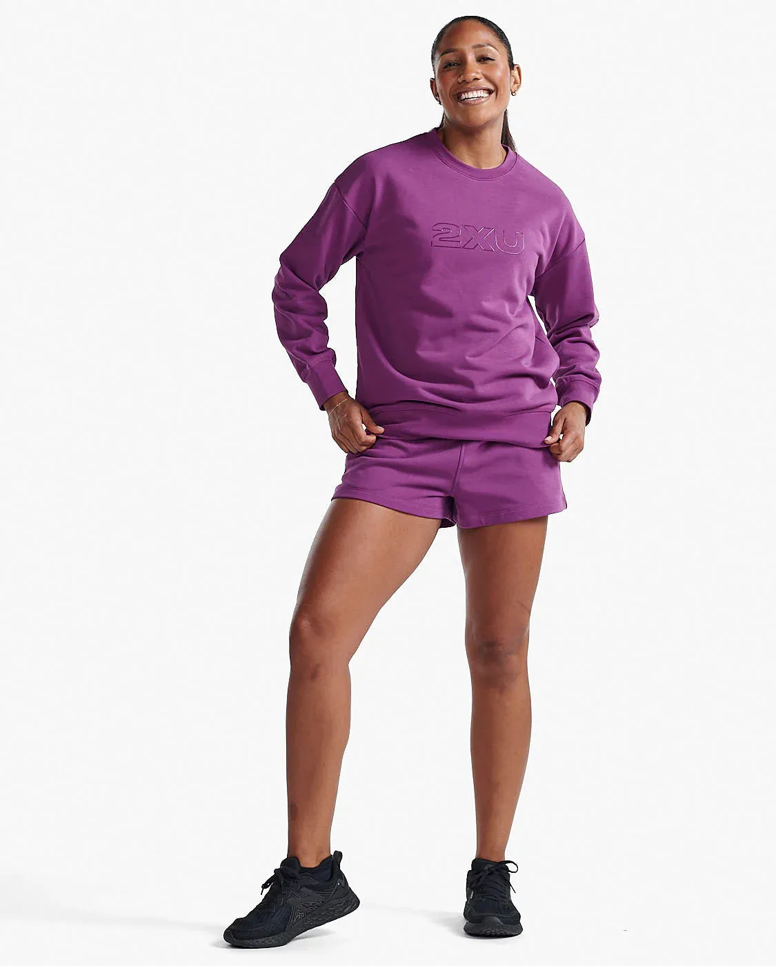 2XU Form French Terry Crew Wood Violet/White