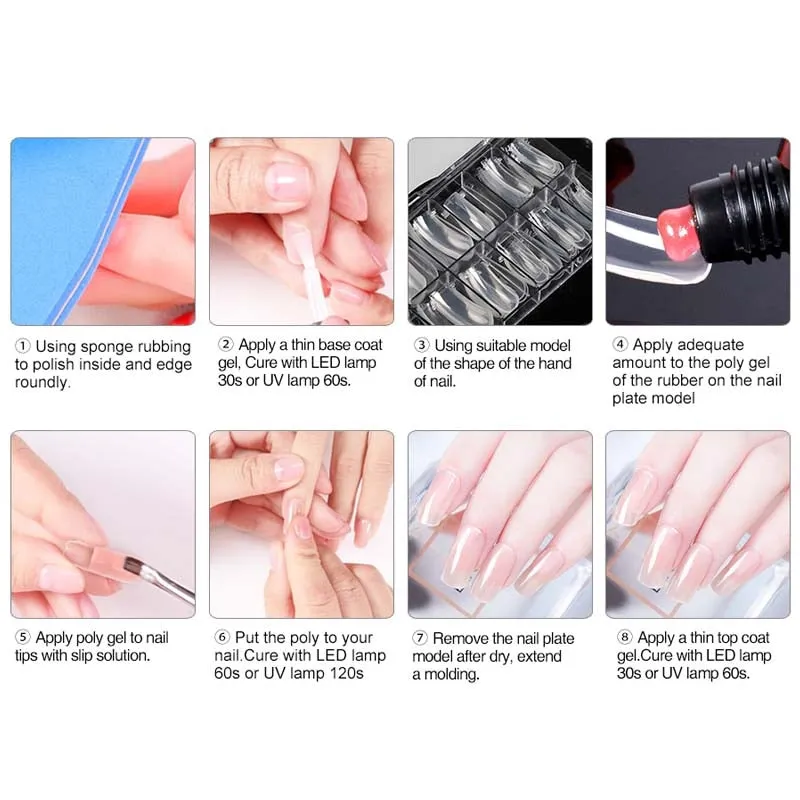 30ml Crystal Extend UV Nail Gel Extension Builder Led polyGel Nail Art Gel Lacquer Jelly Acrylic Builder UV Nail Poly Gel