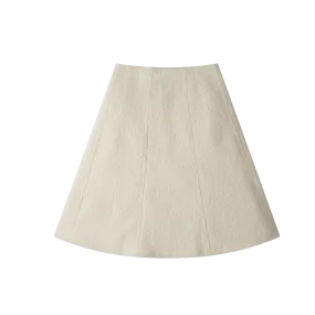 A-LINE SHERPA SKIRT-CREME