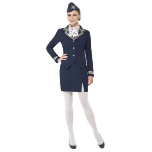 Airways Attendant Costume, Blue