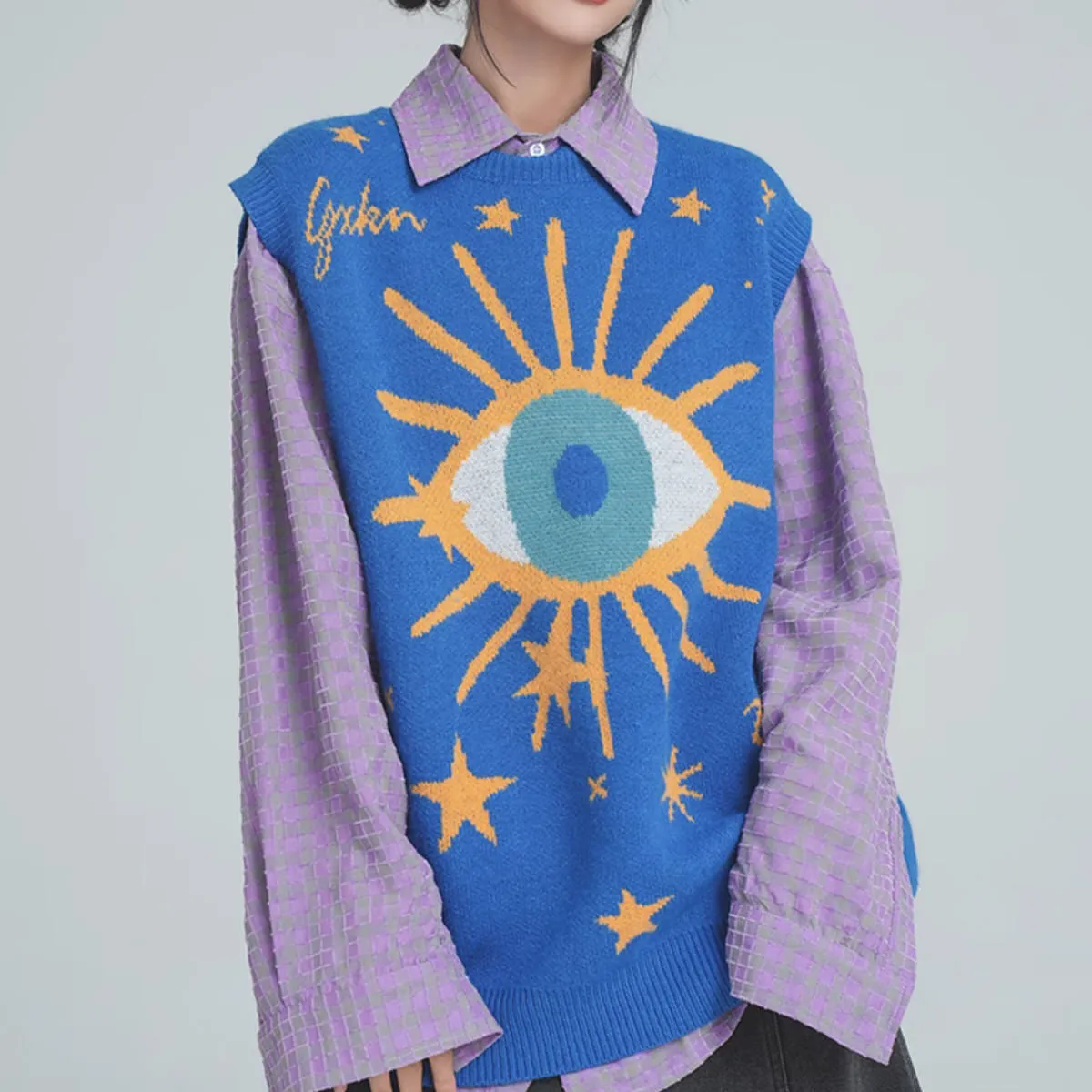 All-Seeing Eye & Stars Aesthetic Vest