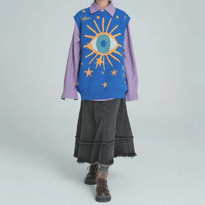 All-Seeing Eye & Stars Aesthetic Vest