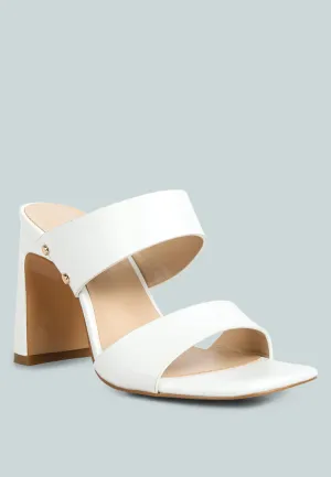 Alodia Slim Block Heel Sandals In White