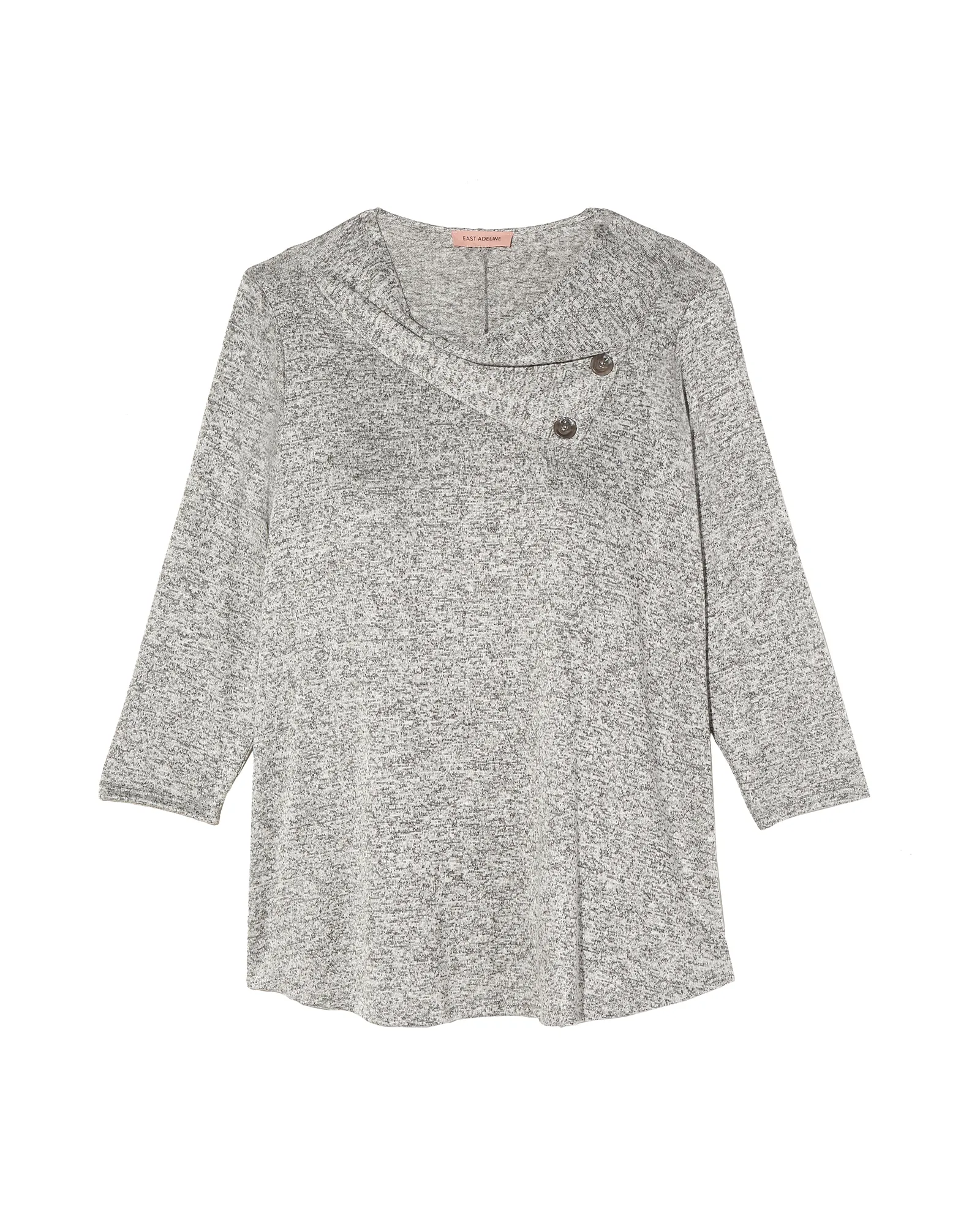 Arie 3/4 Sleeve Shawl Collar with Buttons | Light Grey