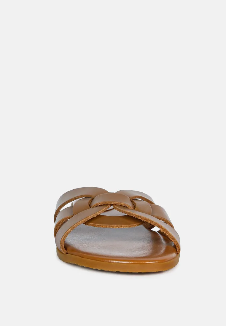 ARIS Tan Strappy Slip-on Sandal