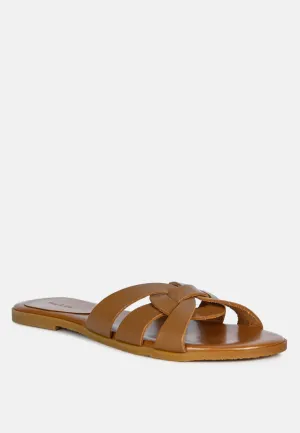 ARIS Tan Strappy Slip-on Sandal