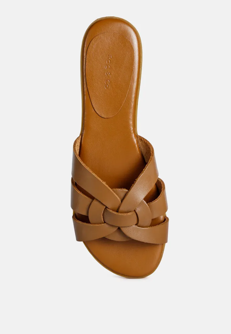 ARIS Tan Strappy Slip-on Sandal