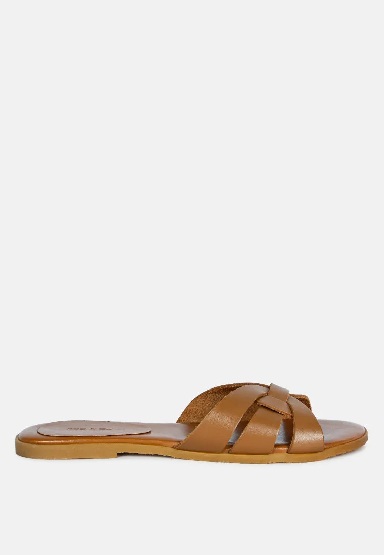 ARIS Tan Strappy Slip-on Sandal