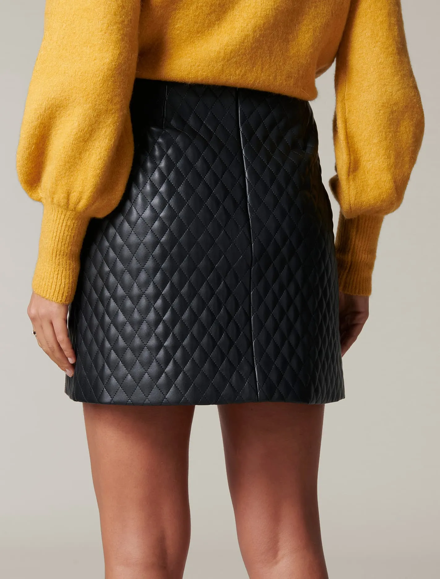 Arizona Quilt Vegan Leather Mini Skirt