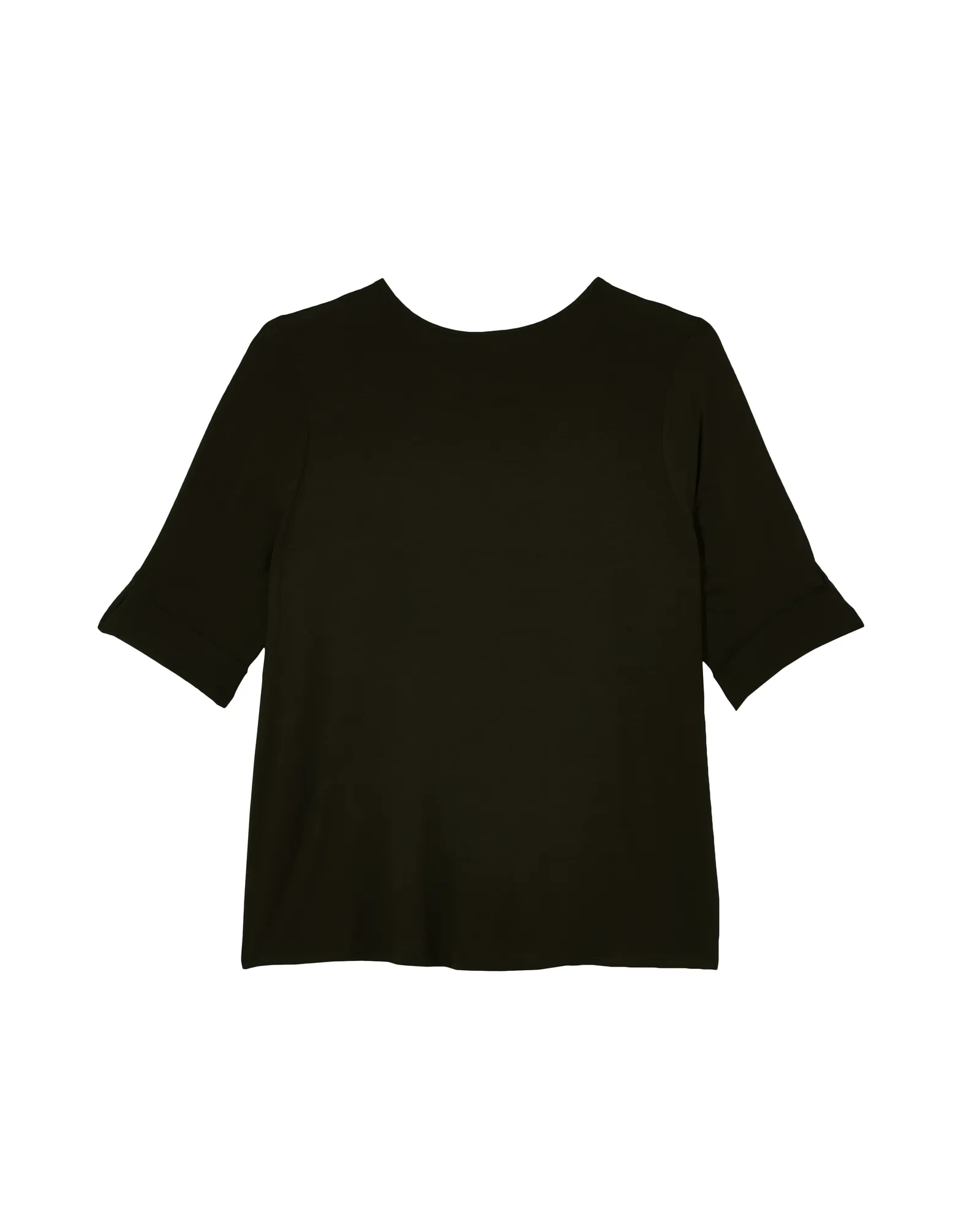 Asia 3/4 Sleeve V Neck Tee | Black