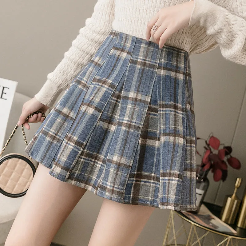 Autumn Preppy Pleated Skort