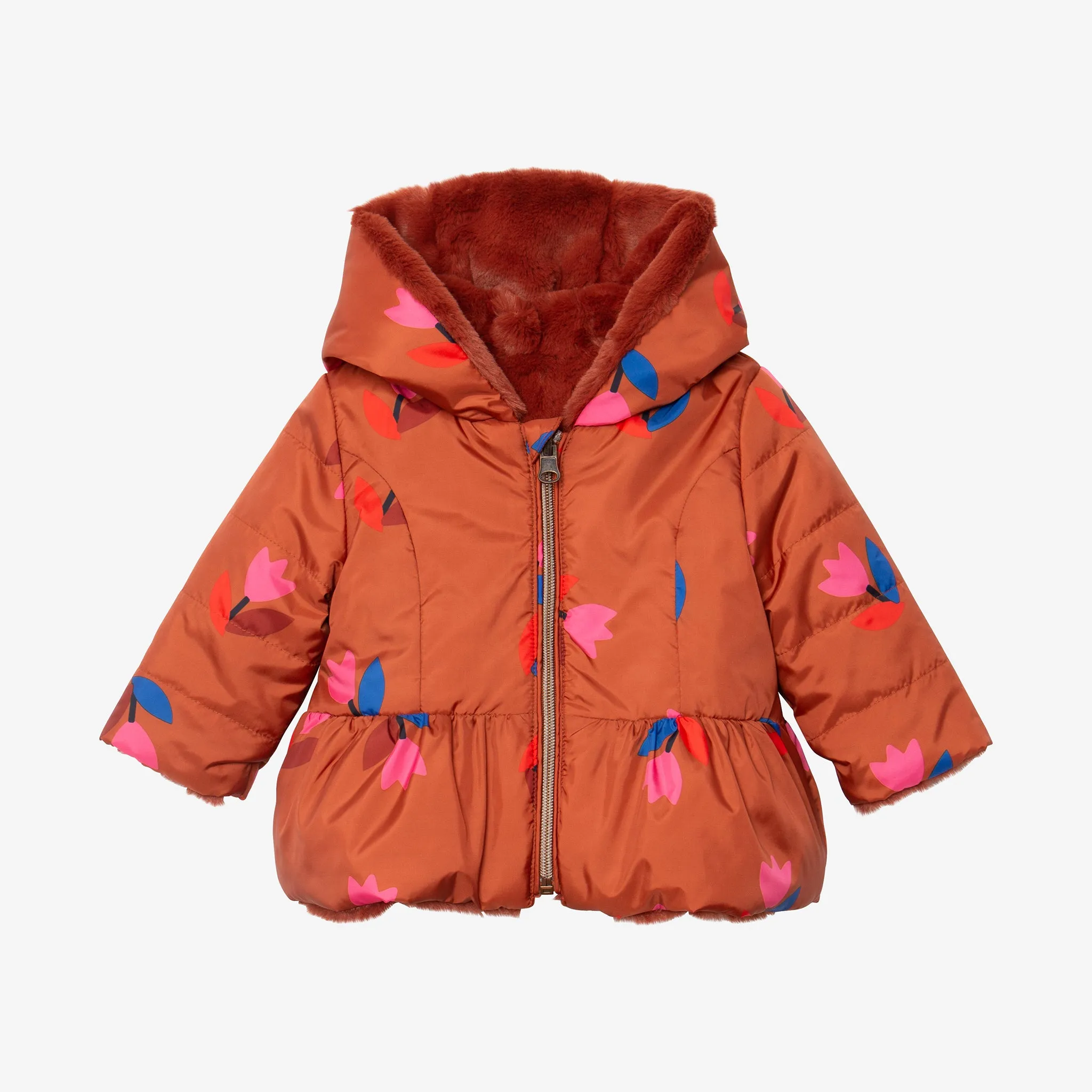 Baby girl reversible puffer jacket