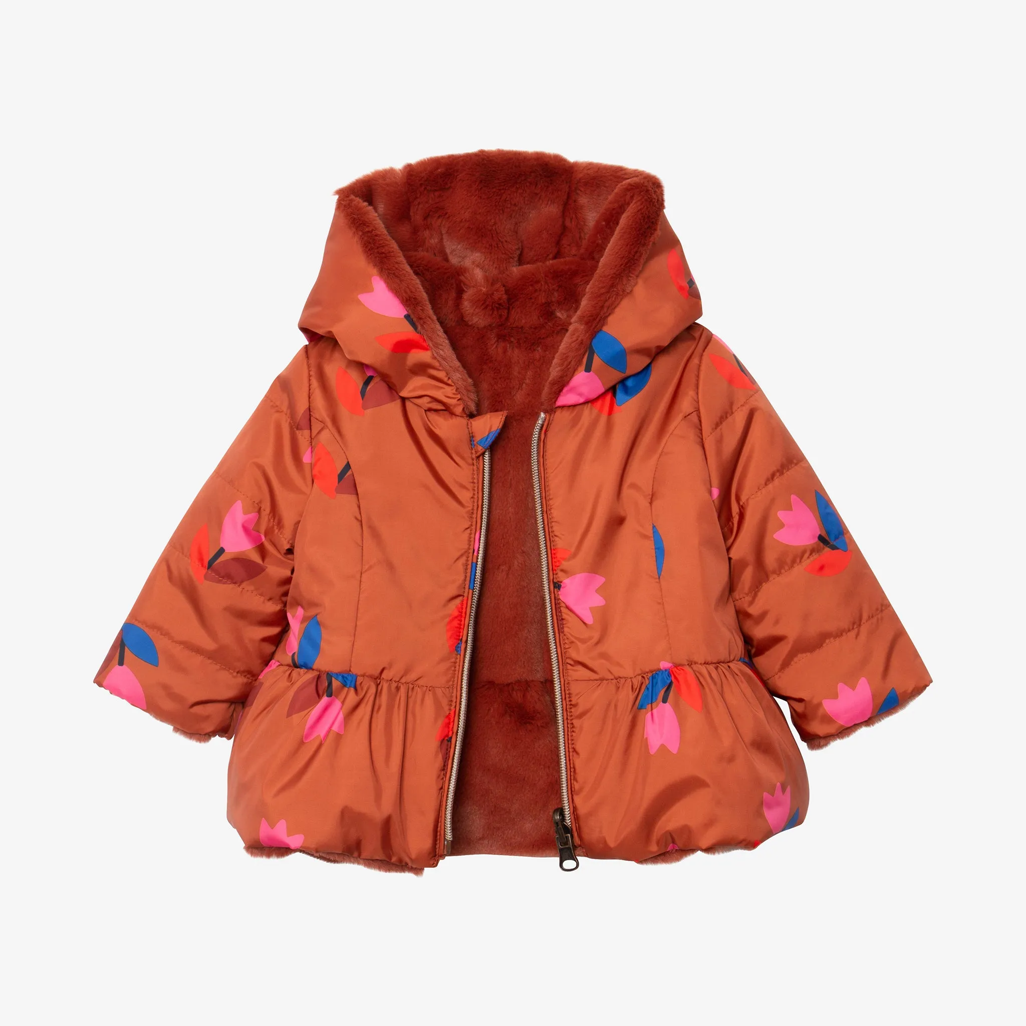 Baby girl reversible puffer jacket