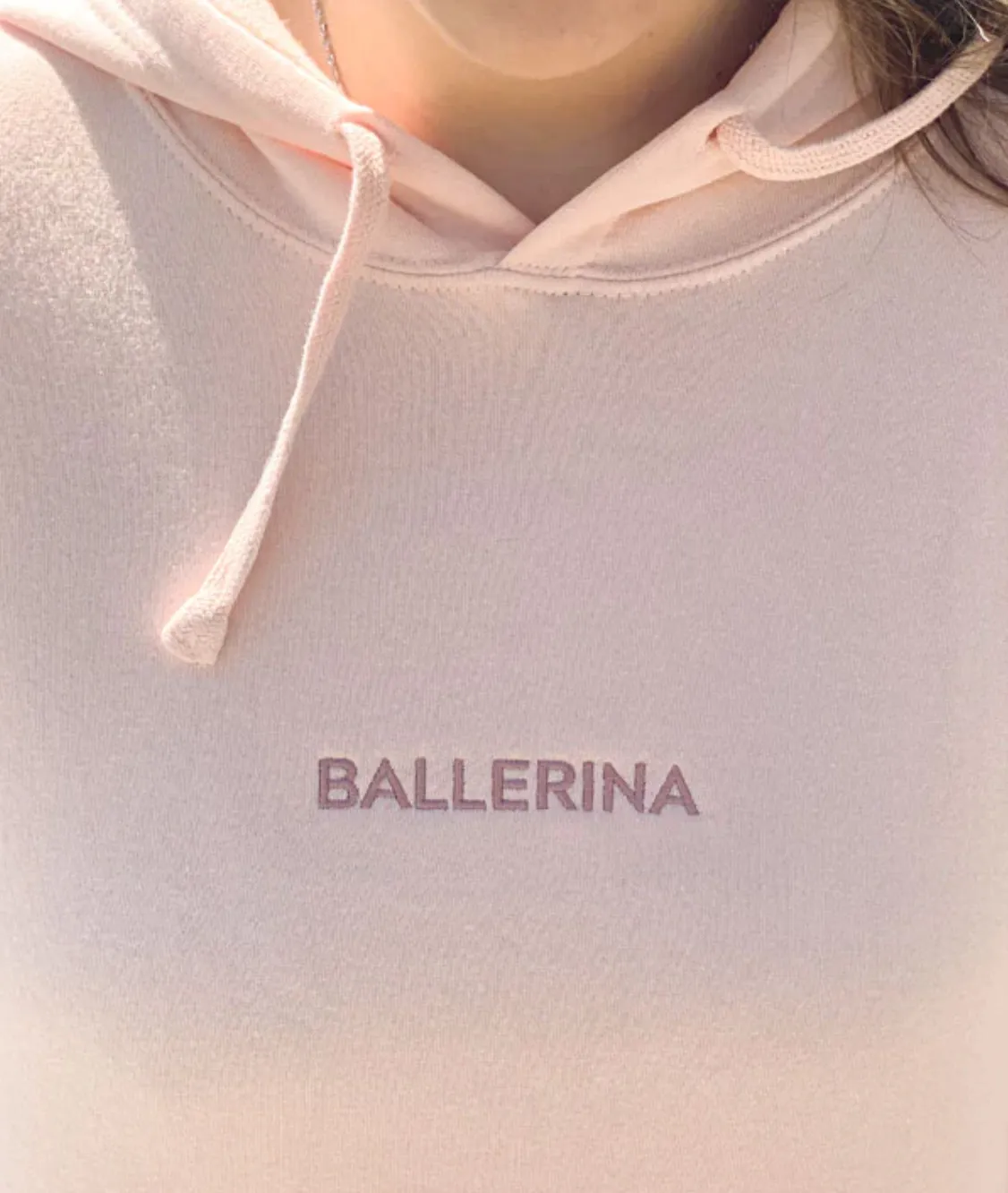 Ballerina Embroidered Crop Hoodie