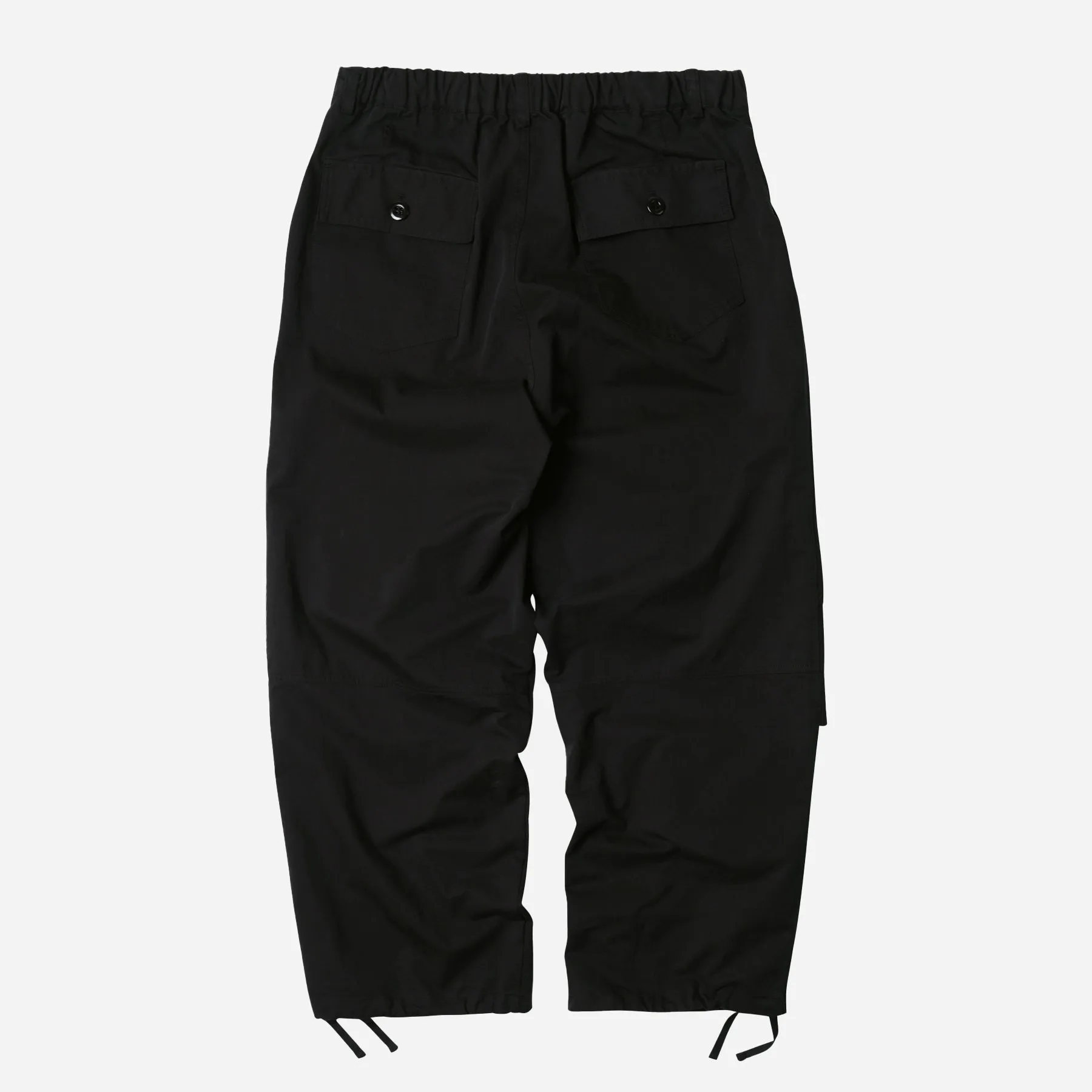 BANDING WIDE FATIGUE PANTS - BLACK