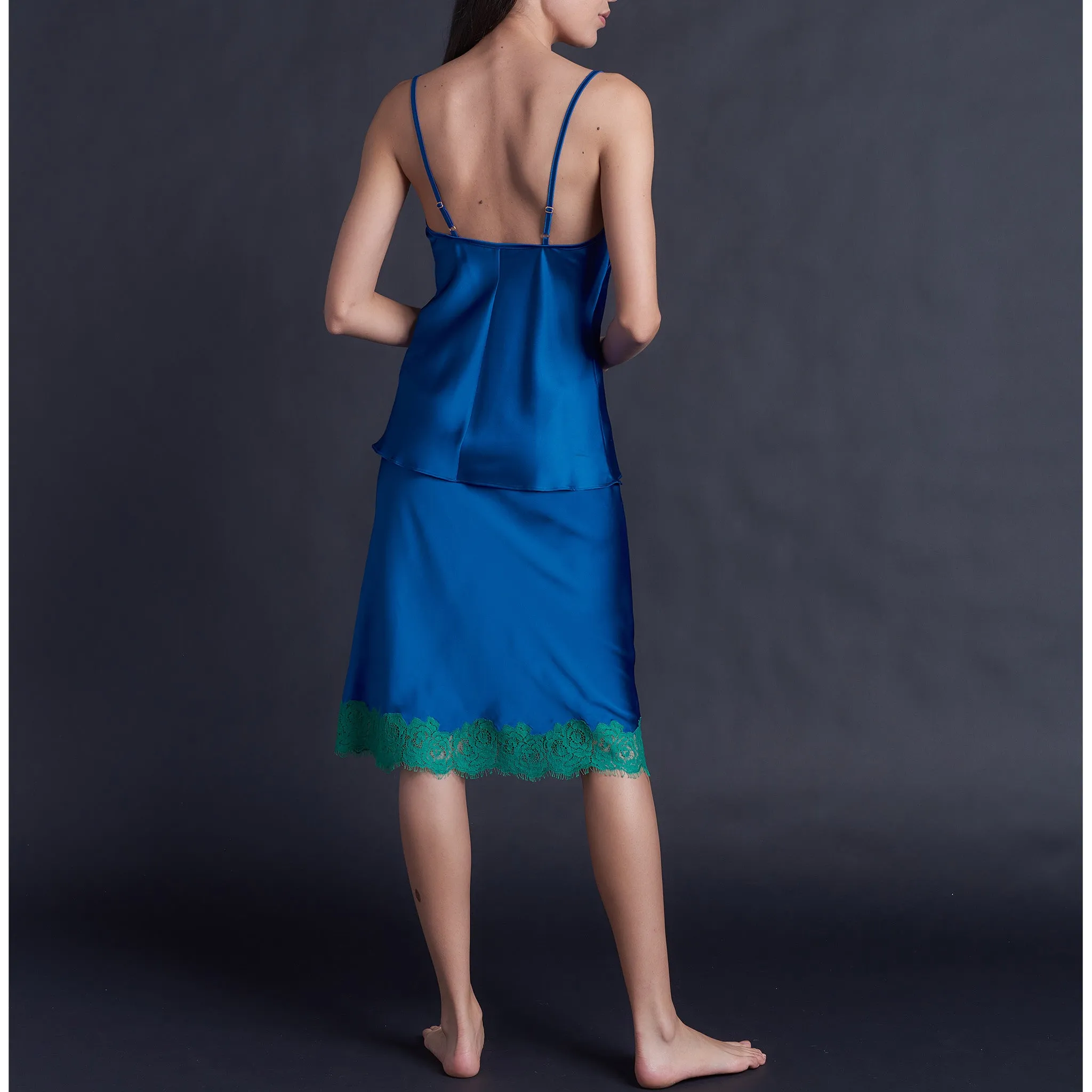 Bias Camisole in Tanzanite Stretch Silk Charmeuse