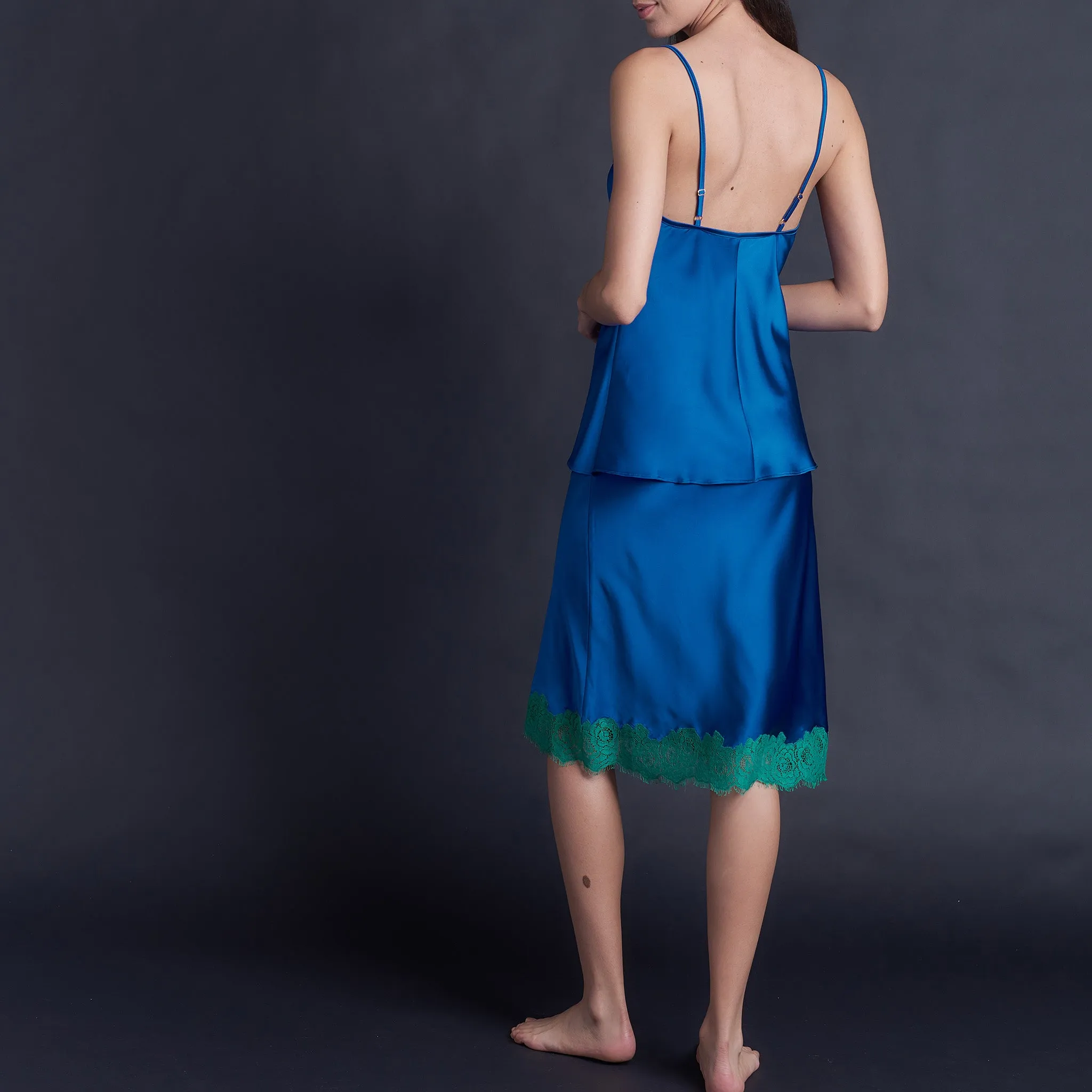 Bias Camisole in Tanzanite Stretch Silk Charmeuse