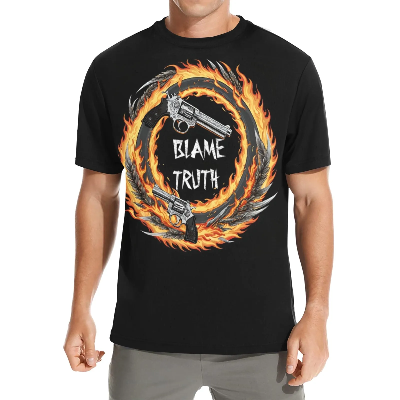 Blame Truth Firing Rockets Crew Neck T-Shirt