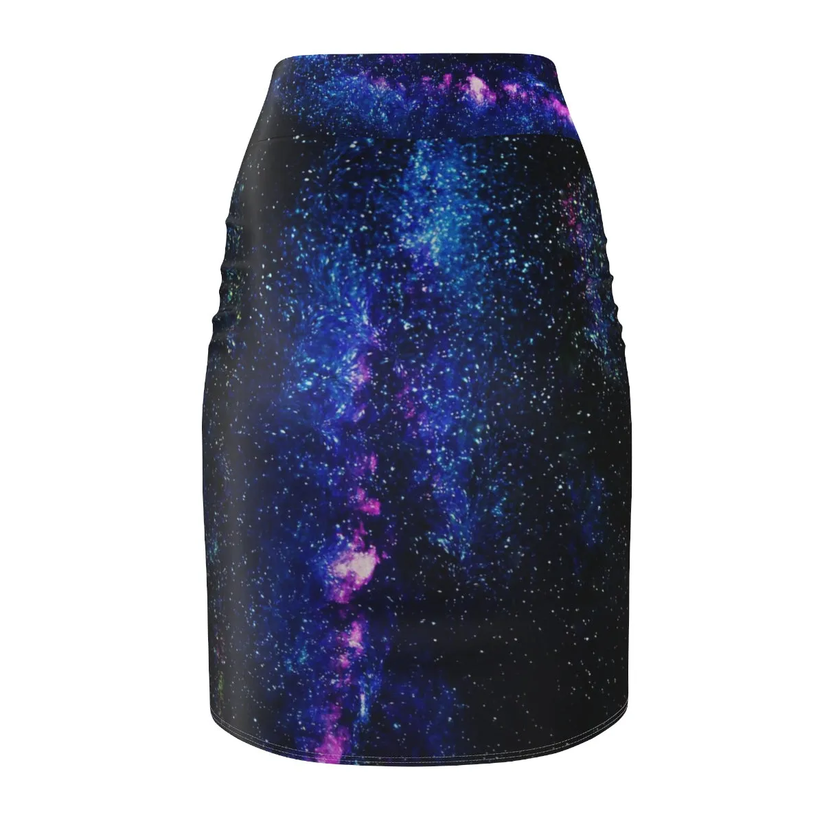 Blue Space Pencil Skirt, Galaxy Print Designer Women's Pencil Skirt-Made in USA (US Size: XS-2XL)