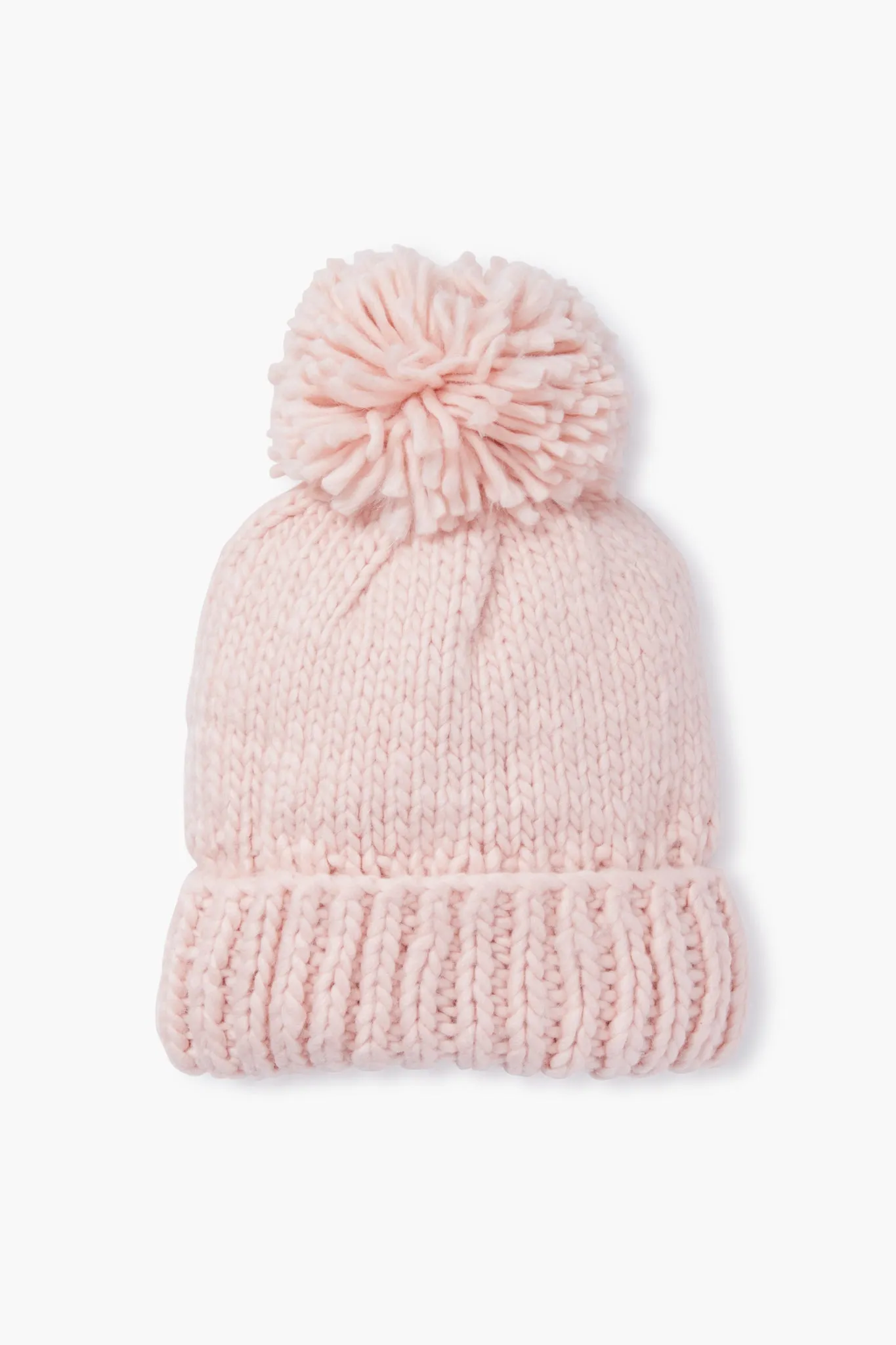 Blush Hand Knitted Basic Pom Hat