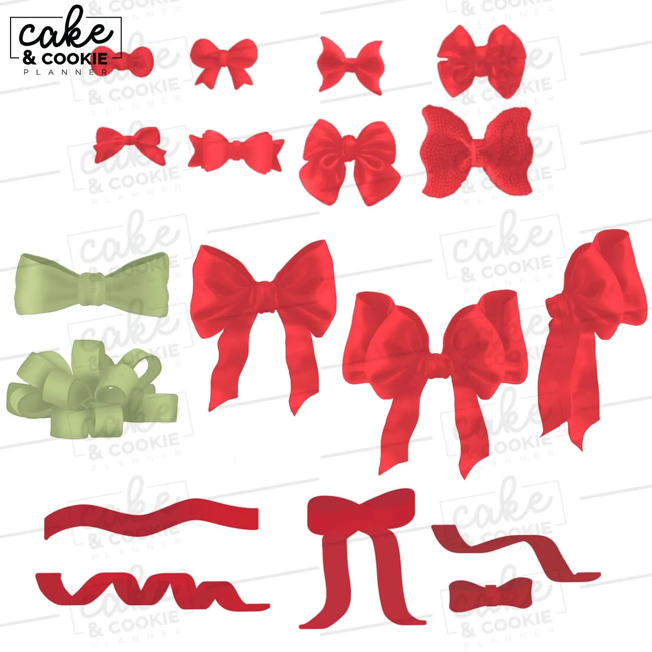 Bows Procreate Pack - Digital Cake Sketching