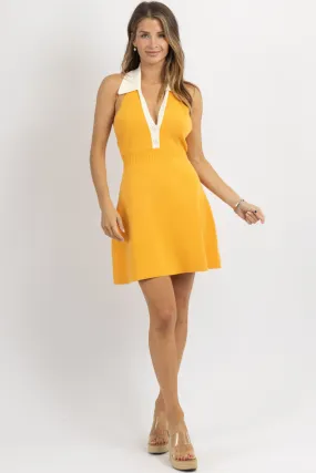 BROOKS ORANGE KNIT MINI DRESS