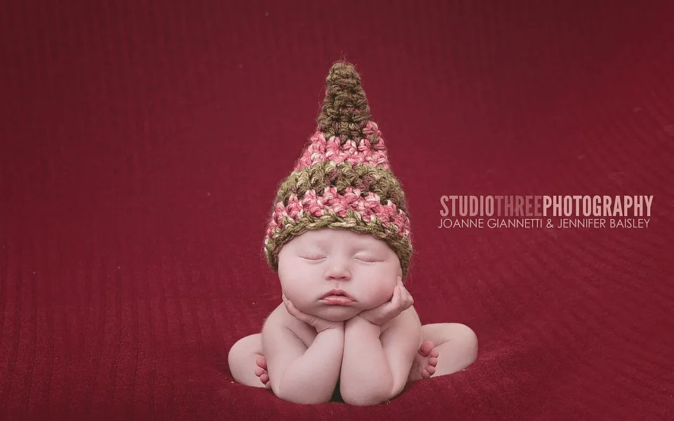 Brown Pink Newborn Gnome Hat