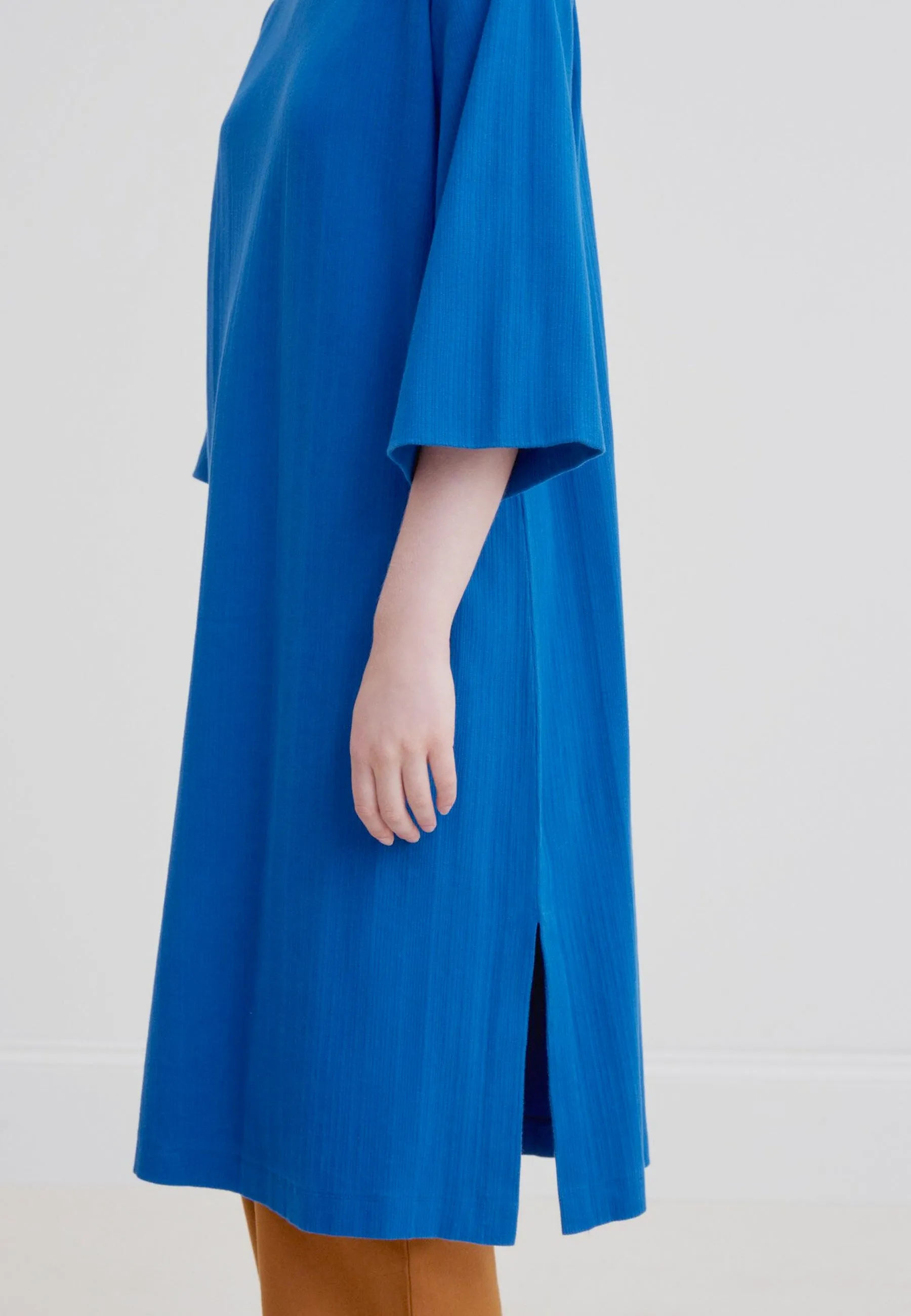 Building Block Funnel Neck Dress - electric blue