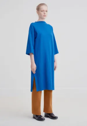 Building Block Funnel Neck Dress - electric blue