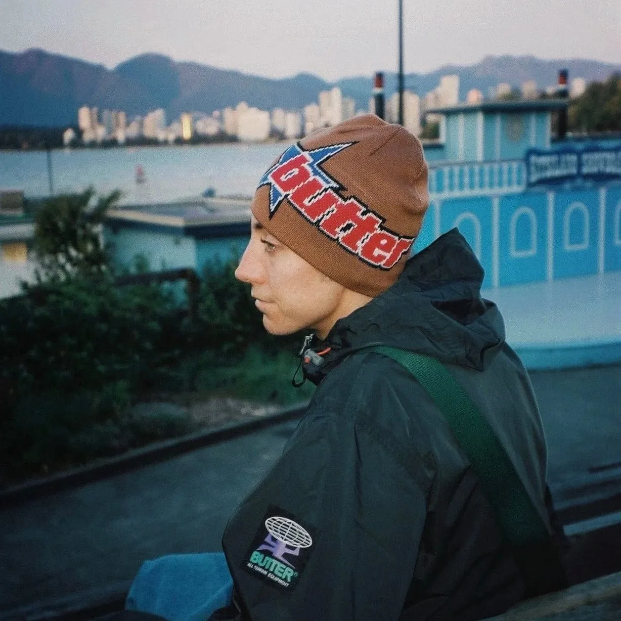 Butter Goods Racer Skully Beanie Rust