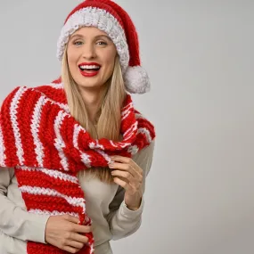 Candy Cane Scarf Knitting Kit