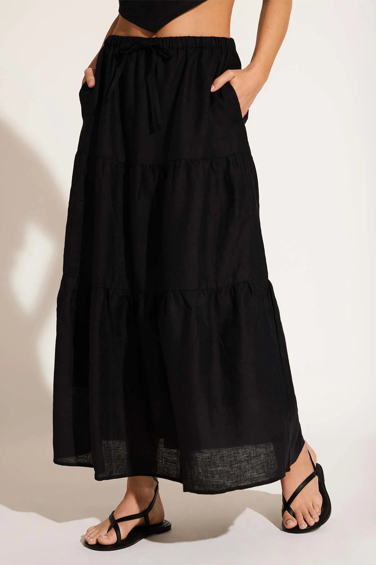 Canyon Skirt - Black EcoLinen