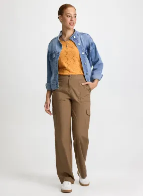 Cargo Pocket Denim Jacket & Wide Leg Cargo Pants