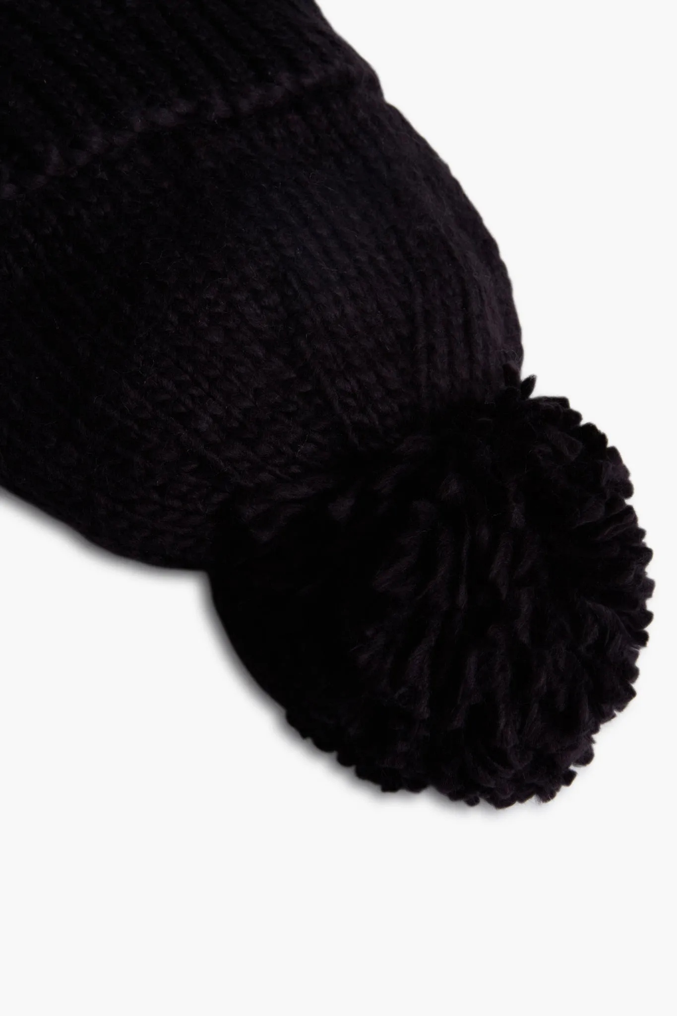 Charcoal Hand Knitted Basic Pom Hat