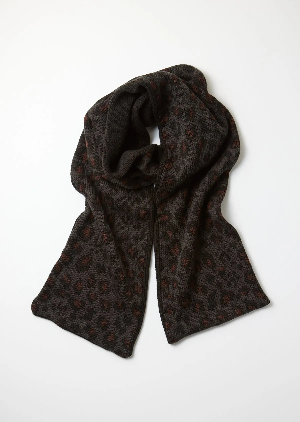 Charcoal Reversible Leopard Muffler