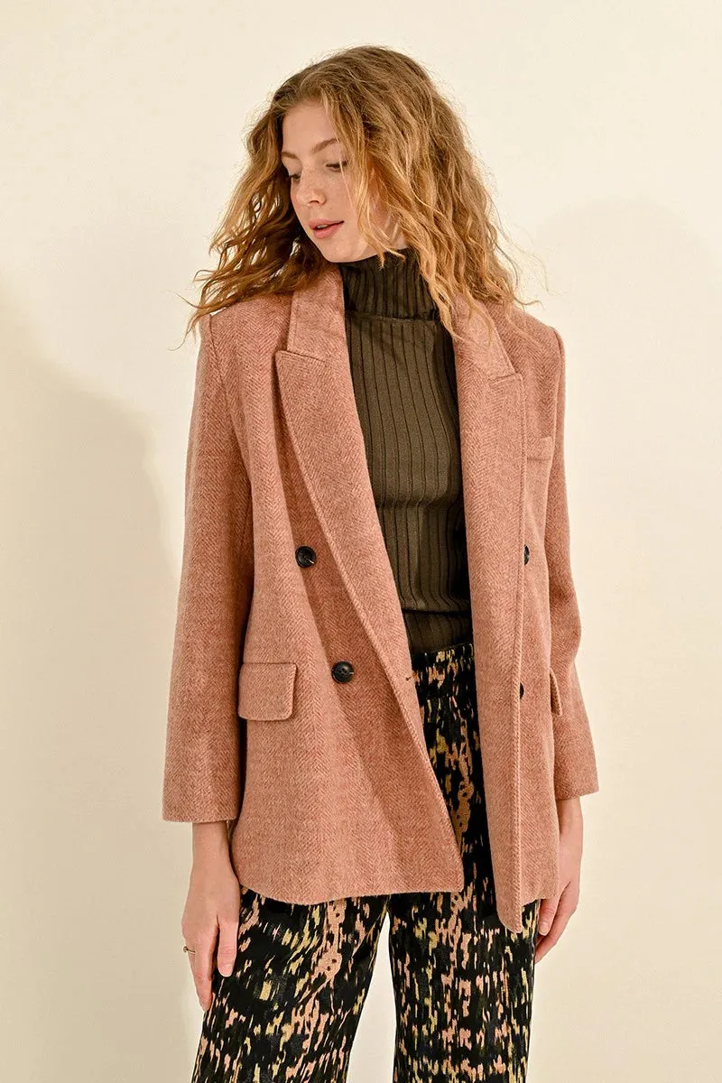 Checkered Coat - Pink