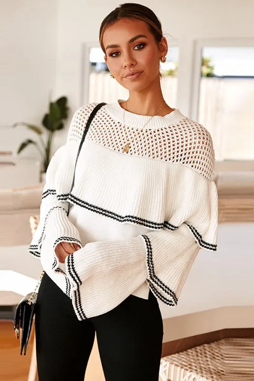 Chic Me Layered Hollow-Out Knit Sweater - 2 Colors