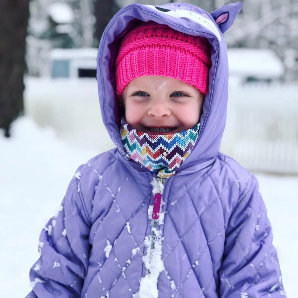 Child's Handmade Neck Warmer Horses on Gray