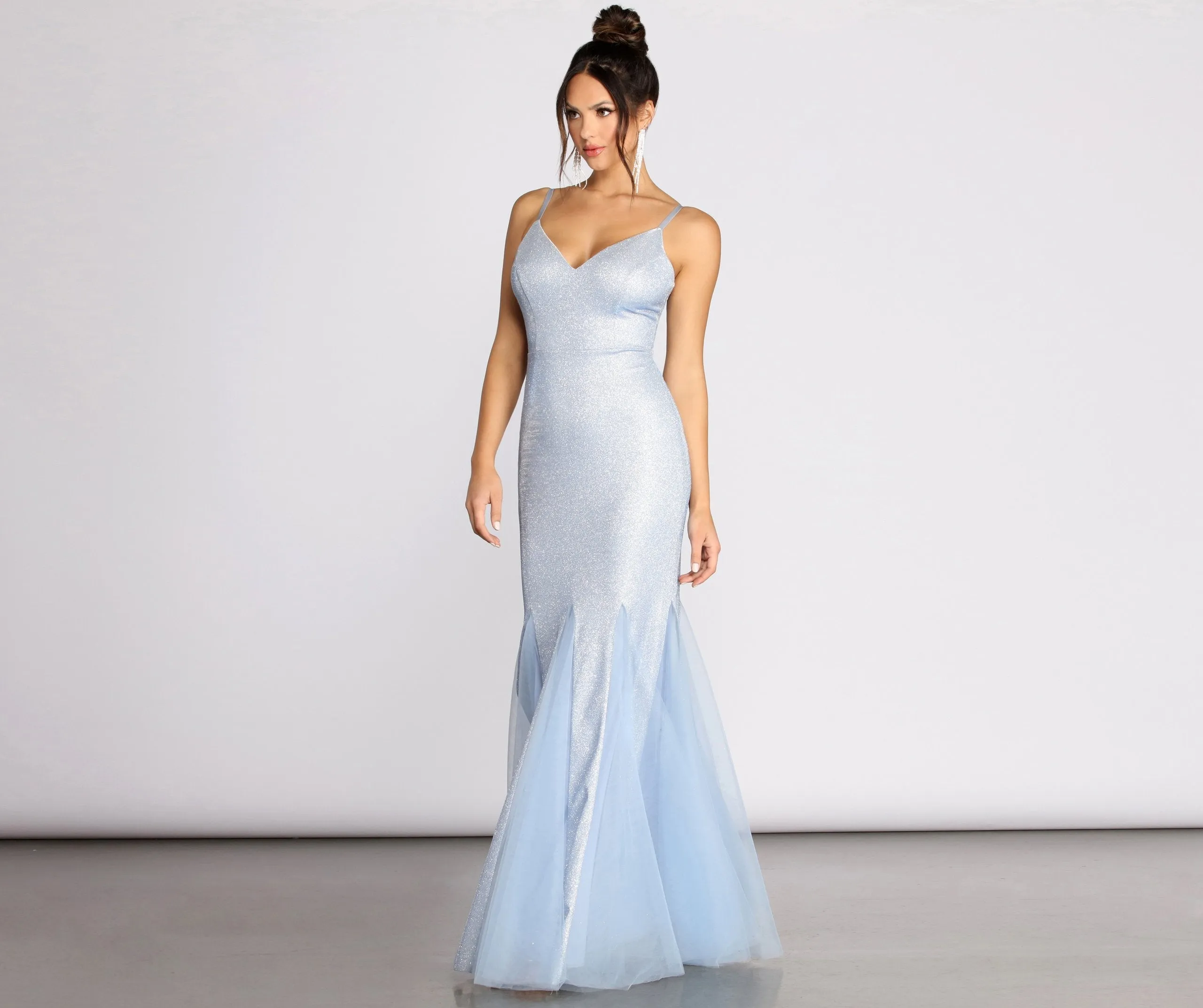 Ciara Glitter Tulle Mermaid Dress