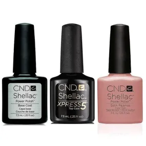 CND - Shellac Xpress5 Combo - Base, Top & Satin Pajamas (0.25 oz)