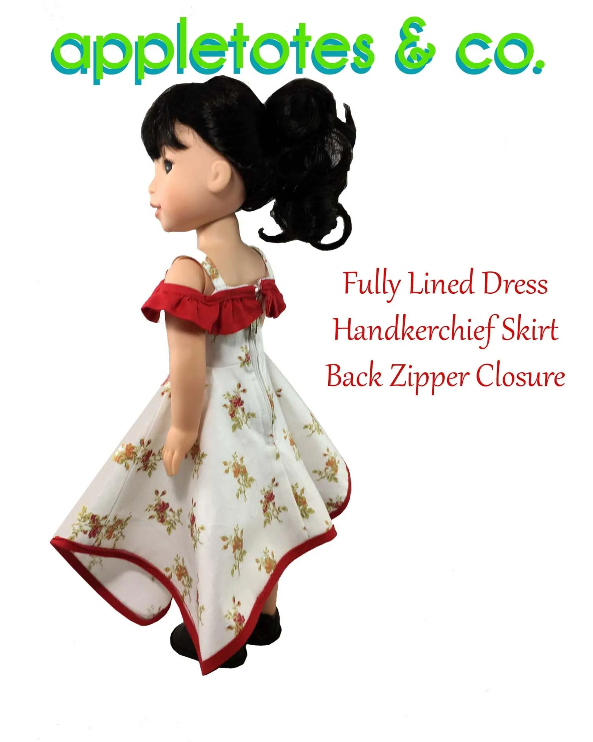 Cold Shoulder Dress Sewing Pattern for 14" Dolls