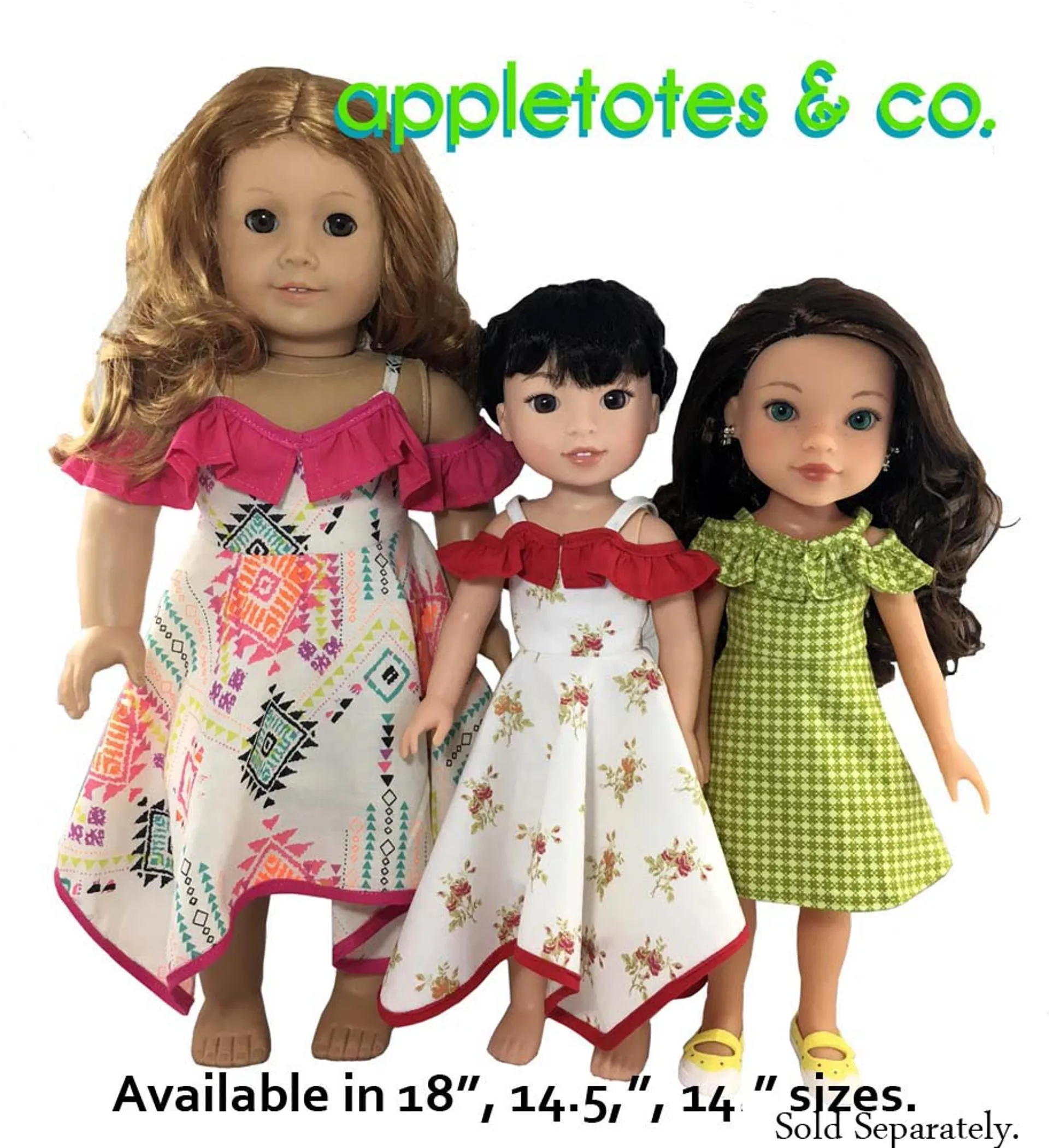 Cold Shoulder Dress Sewing Pattern for 14" Dolls