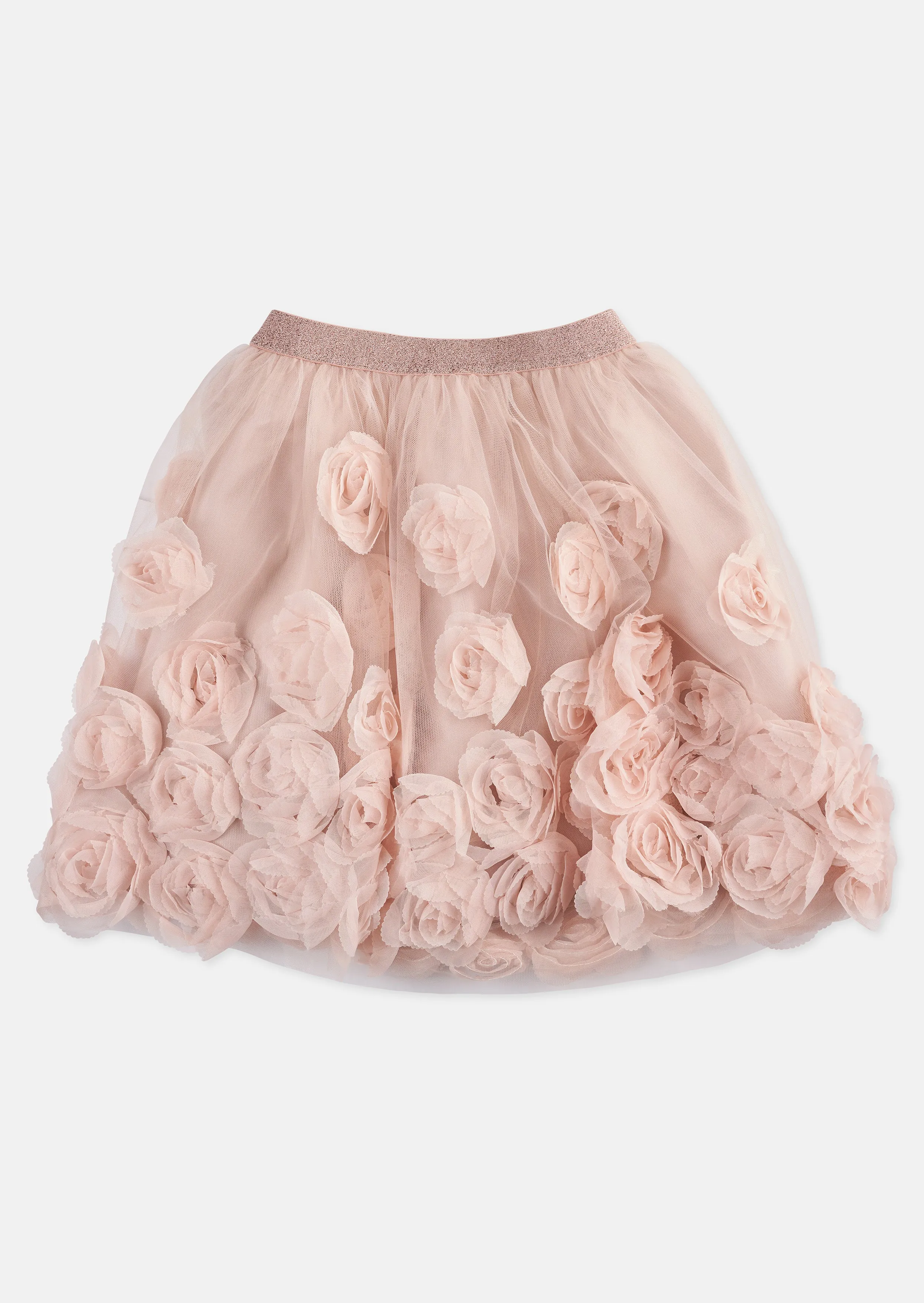 Colette Ruffle Rose Mesh Skirt