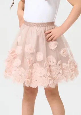 Colette Ruffle Rose Mesh Skirt