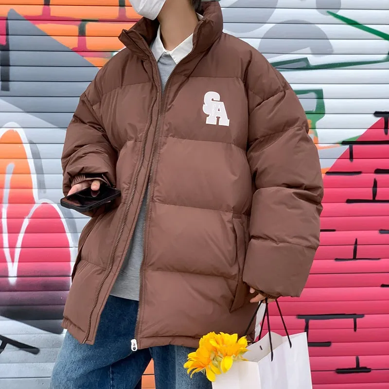 Colorful Men's Winter Jacket Coat Oversize Parka Stand Collar Korean Men's Puffer Jacket Cotton-padded Jacket Women Winter Parka