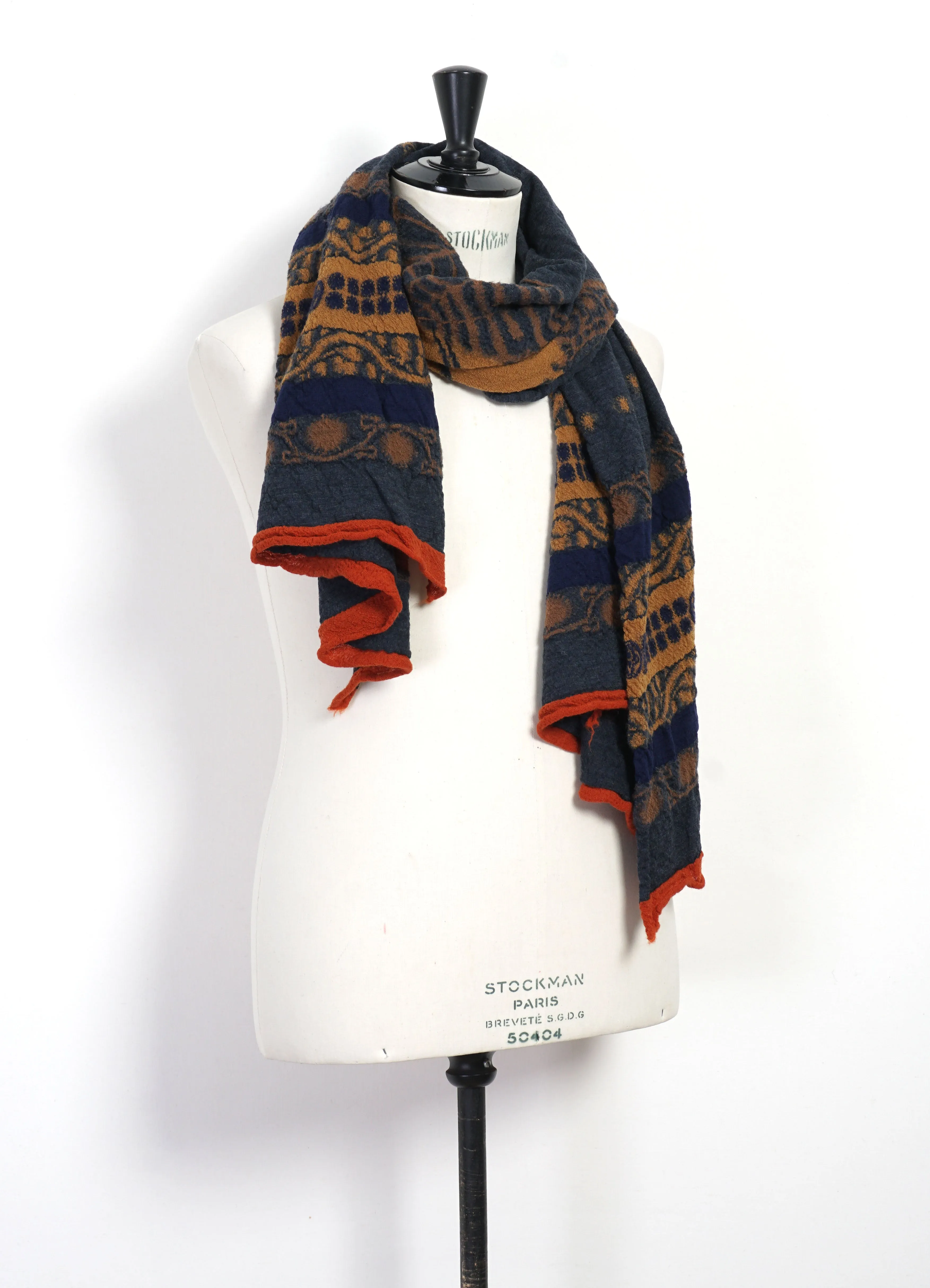 COPTIC SKULL | Compressed Wool Scarf | Navy