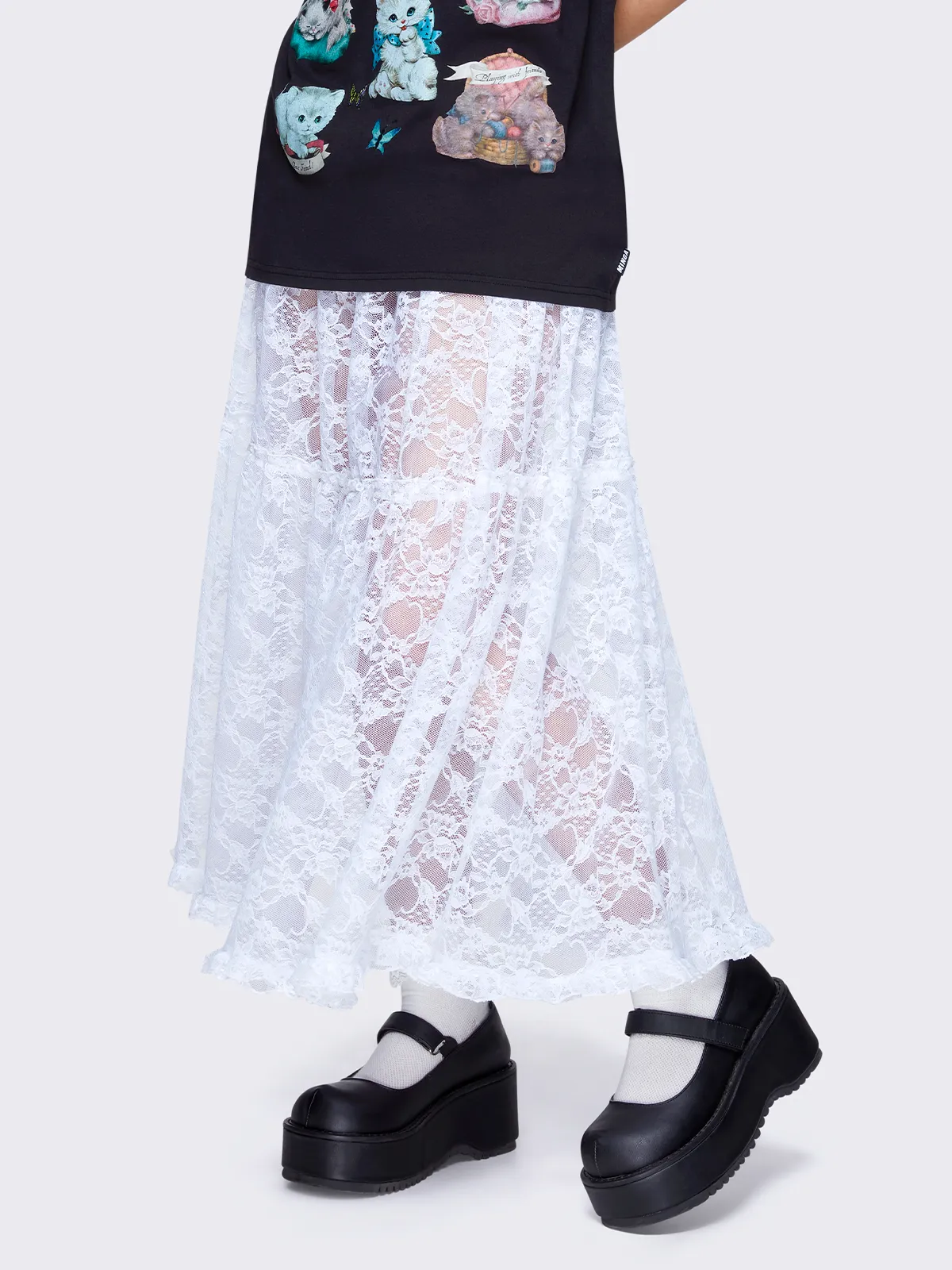 Cordelia Ruffled Lace Maxi Skirt