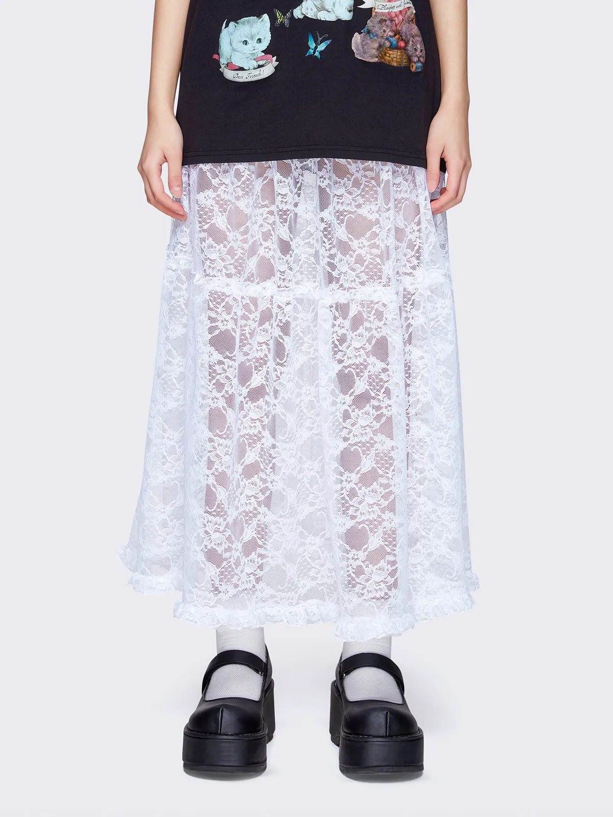 Cordelia Ruffled Lace Maxi Skirt